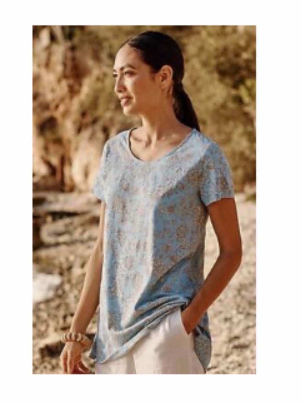 Pure Jill Scoop Neck Elliptical Tee